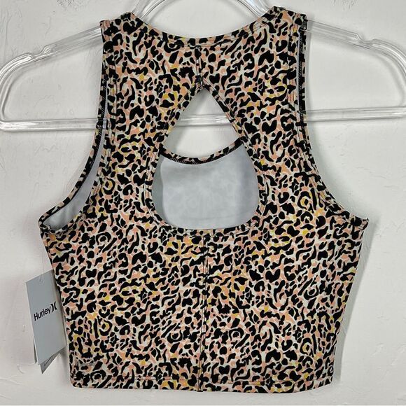 Hurley Wild Party Animal Print Teardrop Sleeveless Crop Top XS NWT - Picture 4 of 6
